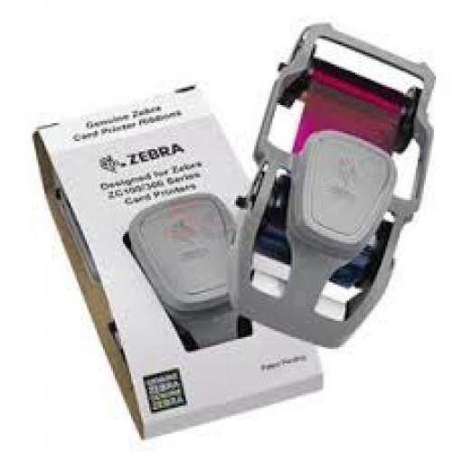 Cartucho de Ribbon Colorido YMCKOK Para Zebra Card ZC100 e ZC300 para